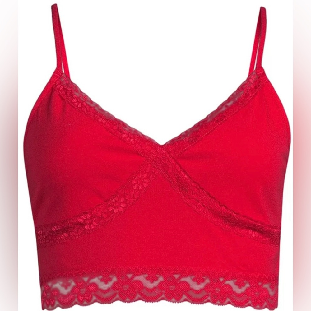 No Boundaries Red 3XL Padded Lace Trim Brami Tank Top New With Tags